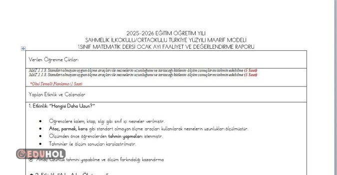 TÜRKİYE YÜZYILI MAARİF MODELİ 2. SINIF TÜRKÇE DERSİ OCAK