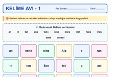 ANETİ Kelime Avı