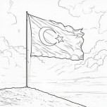 Bayrak Sevgisi Boyama Sayfası
