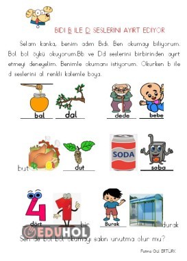 B Ve D Sesi Ayırt Etme Metni -... · Eduhol - Etkinlik İndir Oyun Oyna ...