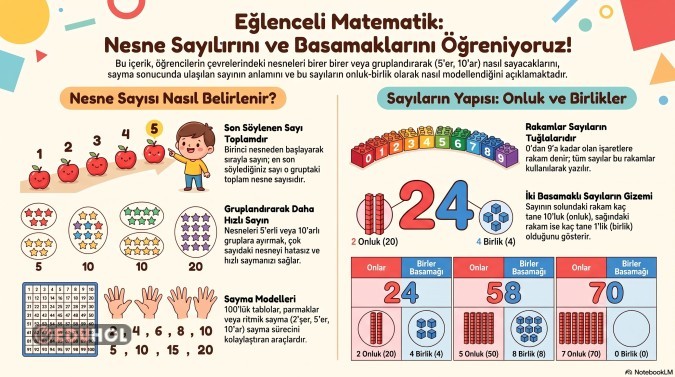 Nesne sayıları basamak eğitimi infografik
