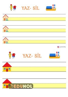 1.SINIF YAZ-SİL ŞABLONU