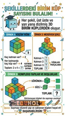 4.Sınıf Şekillerdeki Birim Küp Sayısını Bulma