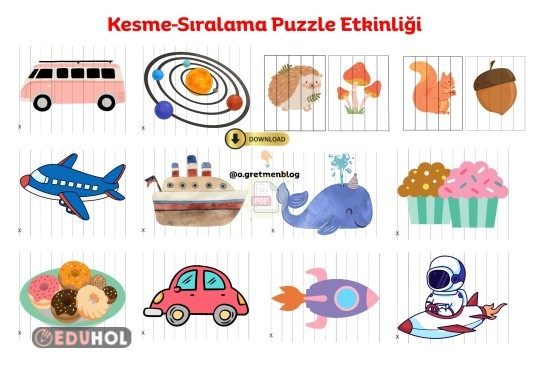 Kesme-Sıralama Puzzle Etkinliği
