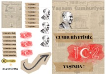 CUMHURİYET BAYRAMI GAZETE KES-YAPIŞTIR ÇALIŞMASI
