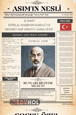 12 MART İSTİKLAL MARŞININ KABULÜ(gazete,bulmaca,boyama)