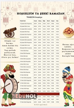 İMSAKİYE (T harfi)