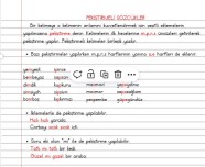 Pekiştirmeli Sözcükler Defter Notu