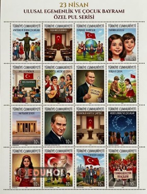 23 NİSAN MAARİFİN KALBİNDE ÇOCUK PUL TASARIMI