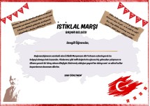 İstiklal Marşı nın 4 kıtasını ezberleyen öğrenciler için hazırlanmıştır.
