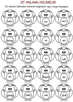 zıt anlamlı kelimeler