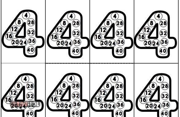 4'er ritmik sayma (deftere yapıştırmak için )