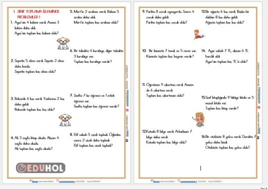 1. SINIF TOPLAMA İŞLEMİNDE PROBLEMLER 1