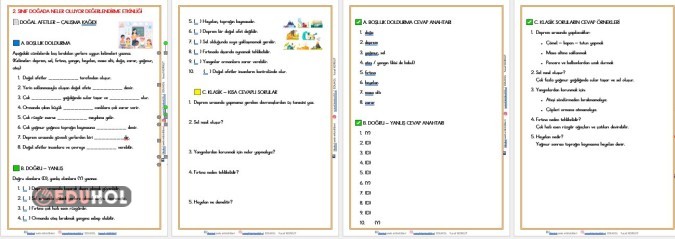 2. SINIF  DOĞADA NELER OLUYOR DEĞERLENDİRME ETKİNLİĞİ