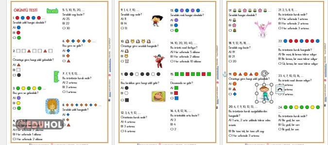 2. SINIF MATEMATİK ÖRÜNTÜ - TEST ETKİNLİĞİ