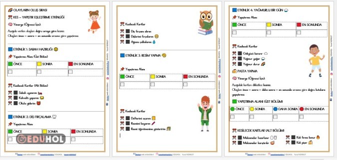 2. SINIF  OLAYLARIN OLUŞ SIRASI ETKİNLİĞİ 1