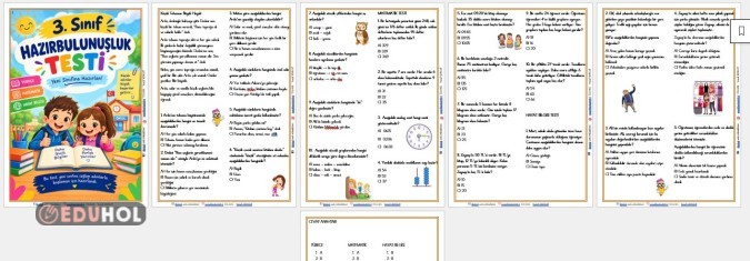 3. sınıfa GEÇENLER İÇİN HAZIRBULUNUŞLUK TESTİ