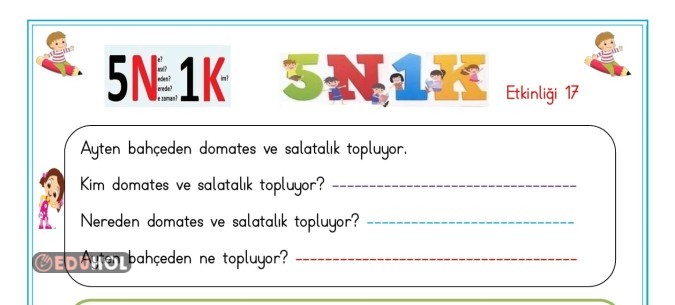 5N - 1K -Etkinliği 17 · Eduhol - Etkinlik İndir Oyun Oyna Test Çöz ...