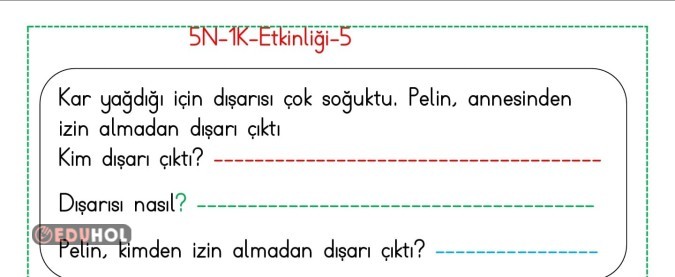 5N-1K - Etkinliği-5 · Eduhol - Etkinlik İndir Oyun Oyna Test Çöz Video İzle