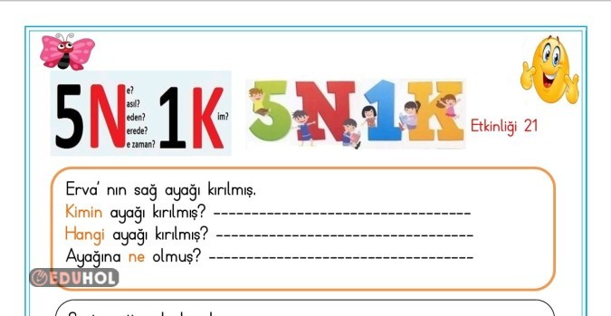 5N-1K -Etkinliği 21 · Eduhol - Etkinlik İndir Oyun Oyna Test Çöz Video İzle