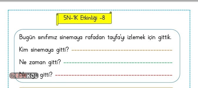 5N-1K -Etkinliği-8 · Eduhol - Etkinlik İndir Oyun Oyna Test Çöz Video İzle