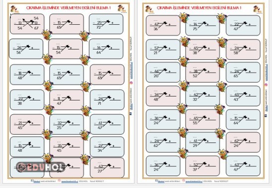 ÇIKARMA İŞLEMİNDE VERİLMEYEN  EKSİLENİ BULMA1