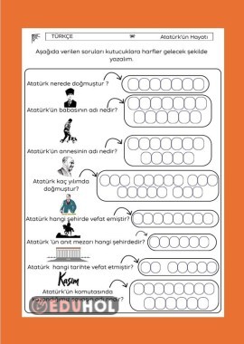 ATATÜRK'ÜN HAYATI ÇALIŞMA KAĞIDI