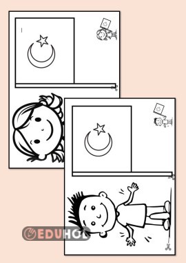 BAYRAK TUTAN ÇOCUK 2 KES YAPIŞTIR