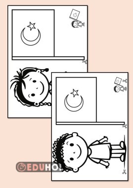 BAYRAK TUTAN ÇOCUKLAR KES YAPIŞTIR