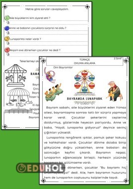 BAYRAMDA LUNAPARK OKUMA ANLAMA,  TEKERLEME BOYAMA