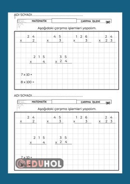ÇARPMA İŞLEMİ DEĞERLENDİRME