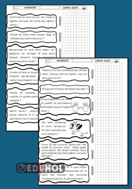 ÇARPMA PROBLEMLER ÇALIŞMA KAĞIDI