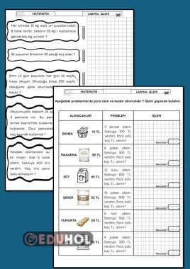ÇARPMA PROBLEMLER ÇALIŞMA KAĞIDI