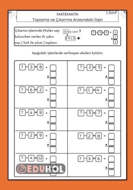 ÇIKARMA İŞLEMİNDE EKSİLENİ BULMA , ANLATIMLI