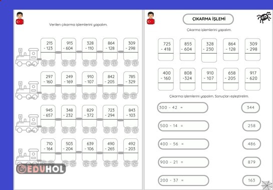 ÇIKARMA İŞLEMLERİ KARIŞIK ÇALIŞMA KAĞIDI