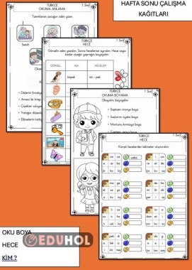 EĞLENCELİ ÇALIŞMALAR, OKU BOYA, HECE, KİM ?