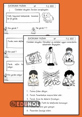 F SESİ OKU, BOYA, CEVAPLA ÇALIŞMA KAĞIDI