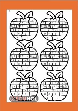 KIZARAN ELMALAR ÇOCUKLAR HARF HARF İLERLEDİKÇE BOYANIYOR