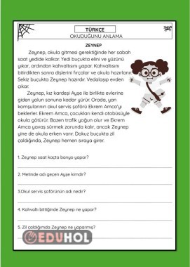 OKUMA ANLAMA ÇALIŞMA KAĞIDI