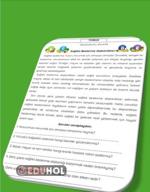 OKUMA ANLAMA SAĞLIKLI BESLENME