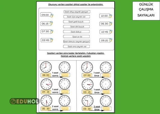 SAATLER ÇALIŞMA SAYFASI