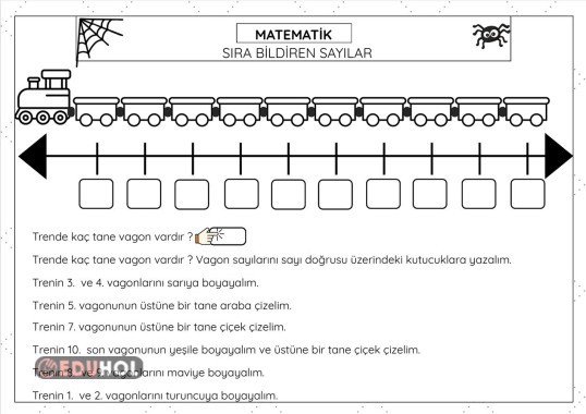SIRA BİLDİREN SAYI VE SAYI DOĞRUSU ÇALIŞMA KAĞIDI