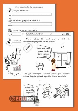 V SESİ VATAN OKUDUĞUNU ANLAMA ÇALIŞMA KAĞIDI