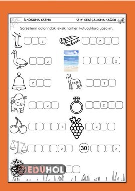 Z SESİ EKSİK HARF TAMAMLA ÇALIŞMA KAĞIDI