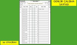 GÜNLÜK ÇALIŞMA SAYFAMIZ