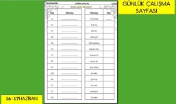 GÜNLÜK ÇALIŞMA SAYFAMIZ