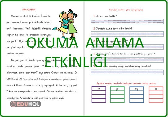 Okuma Anlama Etkinliği · Eduhol - Etkinlik İndir Oyun Oyna Test Çöz ...