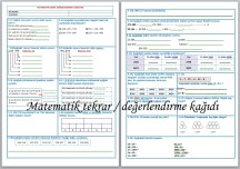 MATEMATİK KONU TEKRAR/DEĞERLENDİRME ÇALIŞMASI