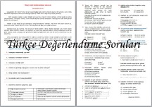 Türkçe Değerlendirme Soruları
