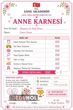 Anneler Günü Karnesi